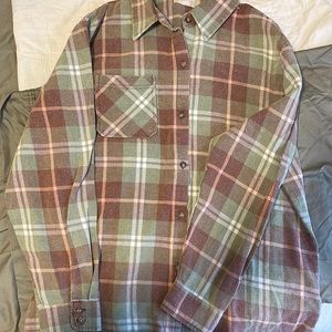 Flannel with graphic on back.